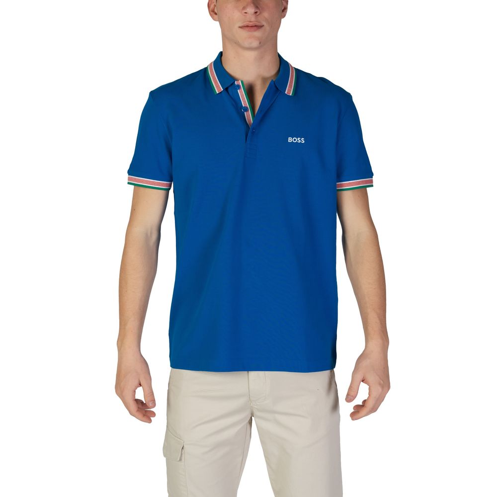 Camisa polo de algodão azul Hugo Boss