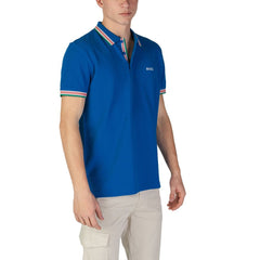 Camisa polo de algodão azul Hugo Boss