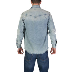 Camisa Hugo Boss de algodão azul claro