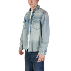 Camisa Hugo Boss de algodão azul claro