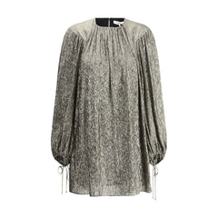 Vestido curto Chloé Silk Lamé