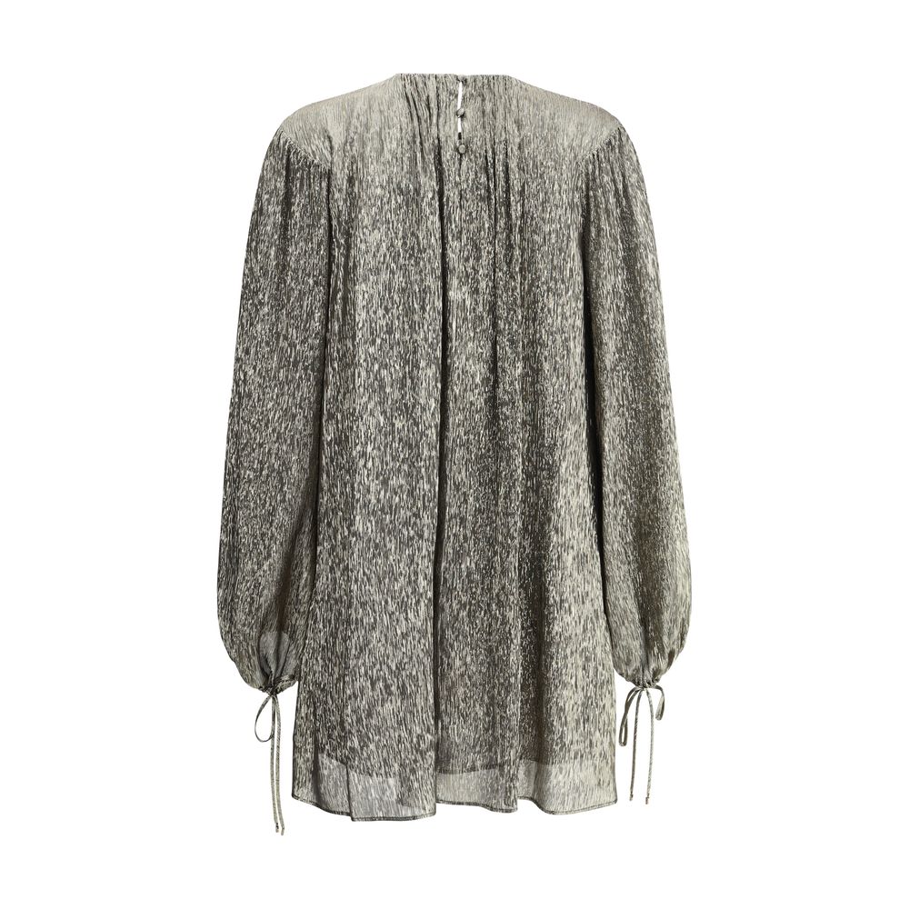 Vestido curto Chloé Silk Lamé