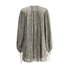 Vestido curto Chloé Silk Lamé