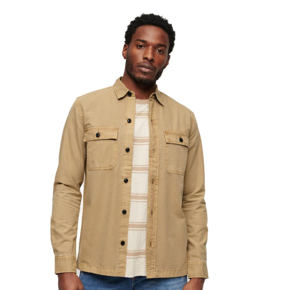 Camisa de algodão bege Superdry