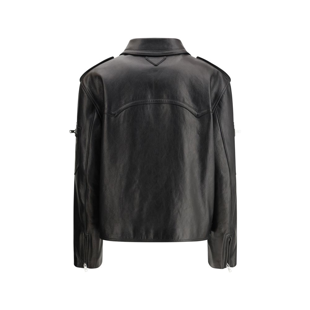 Jaqueta de couro Prada Biker