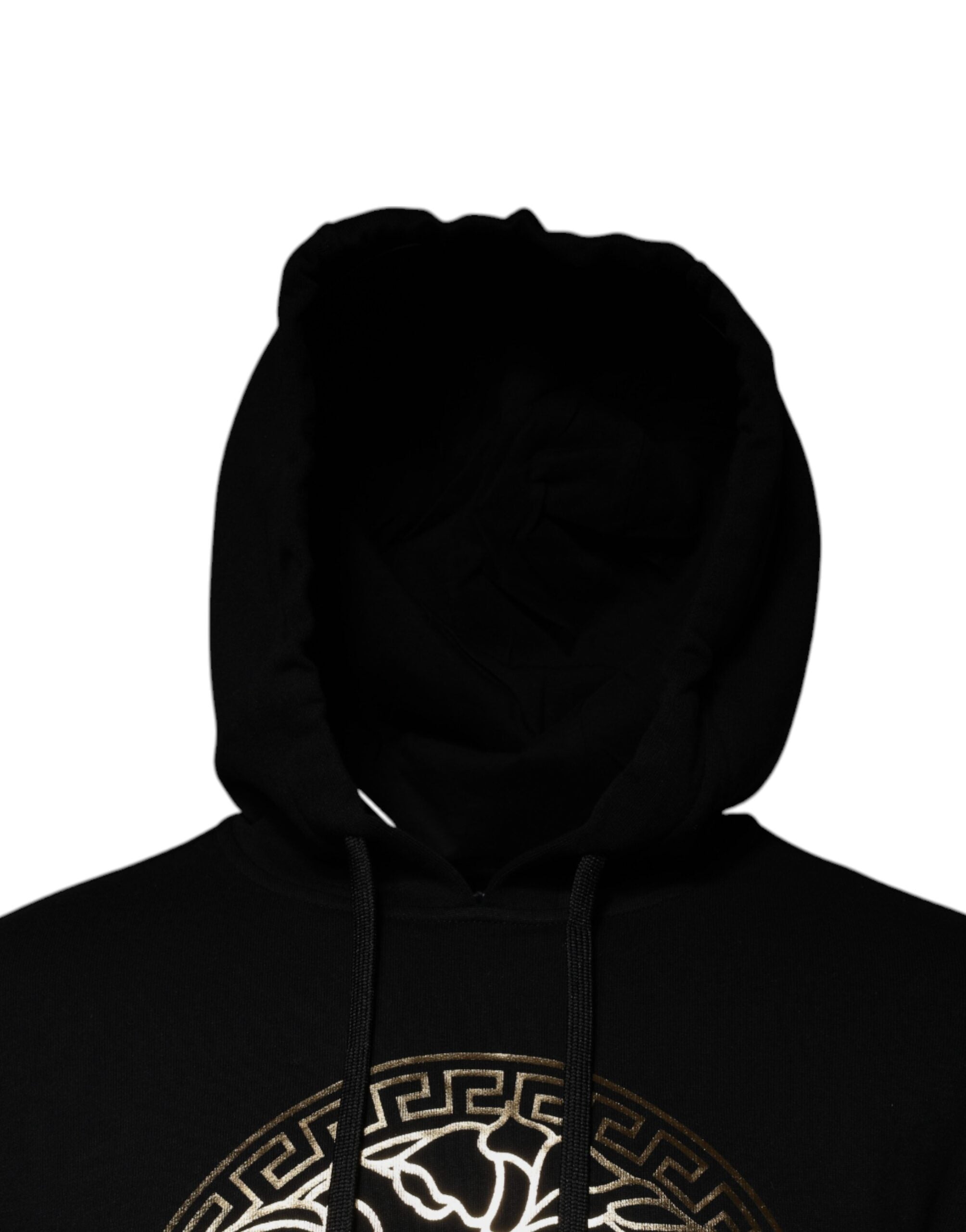 Moletom com capuz e estampa Medusa de algodão preto Versace