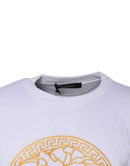 Suéter Versace com gola redonda e bordado Medusa branco