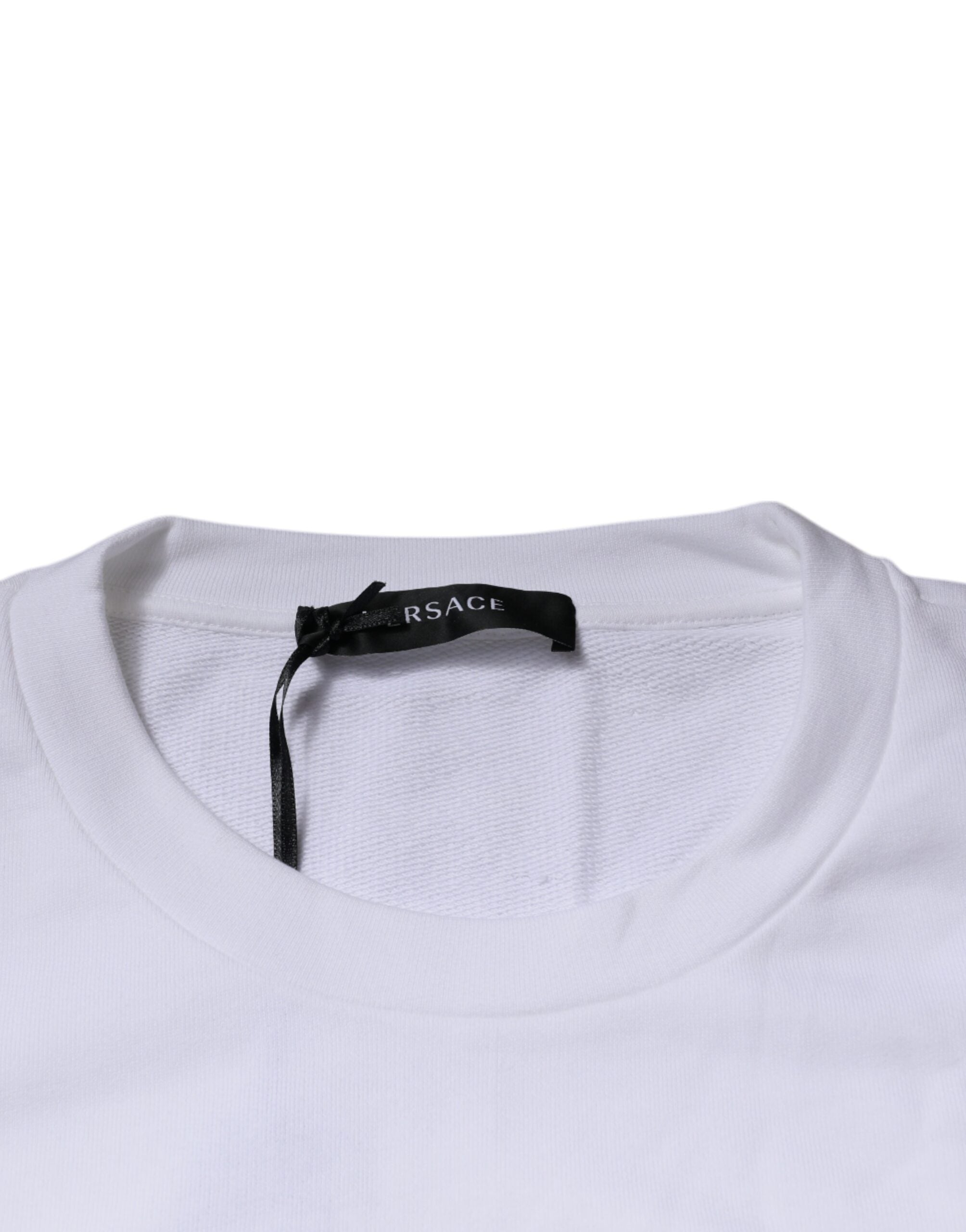 Suéter Versace com gola redonda e bordado Medusa branco