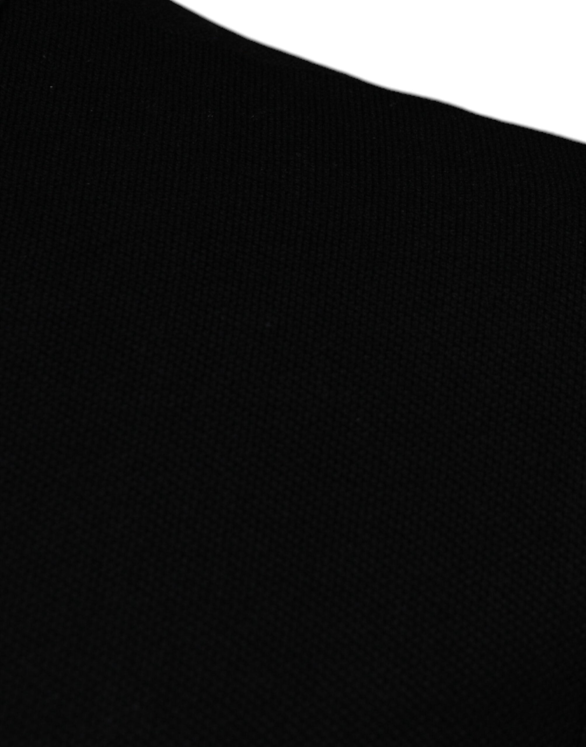Camiseta polo preta de viscose com gola e manga curta Versace