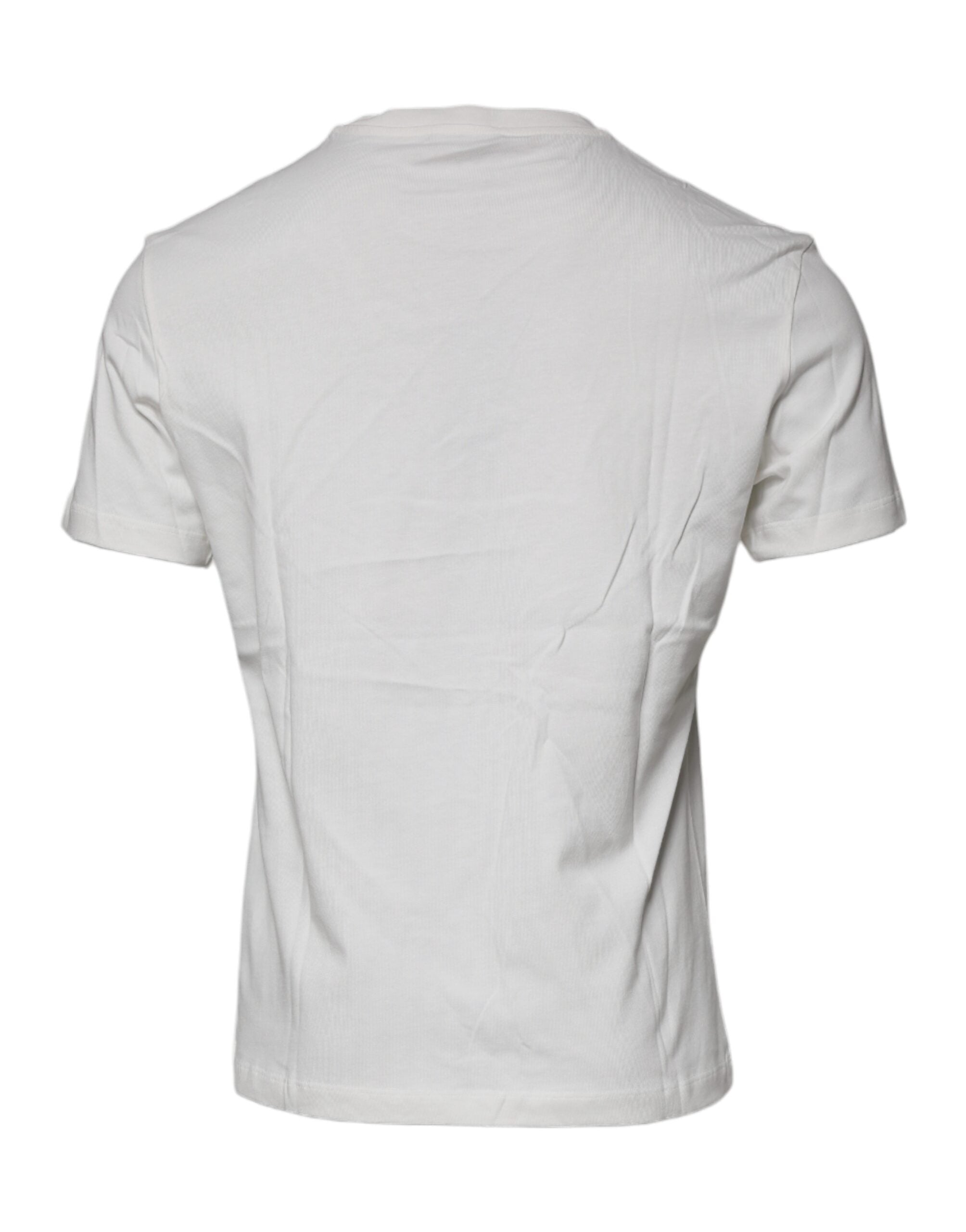 Camiseta de algodão com gola redonda e estampa Medusa branca Versace