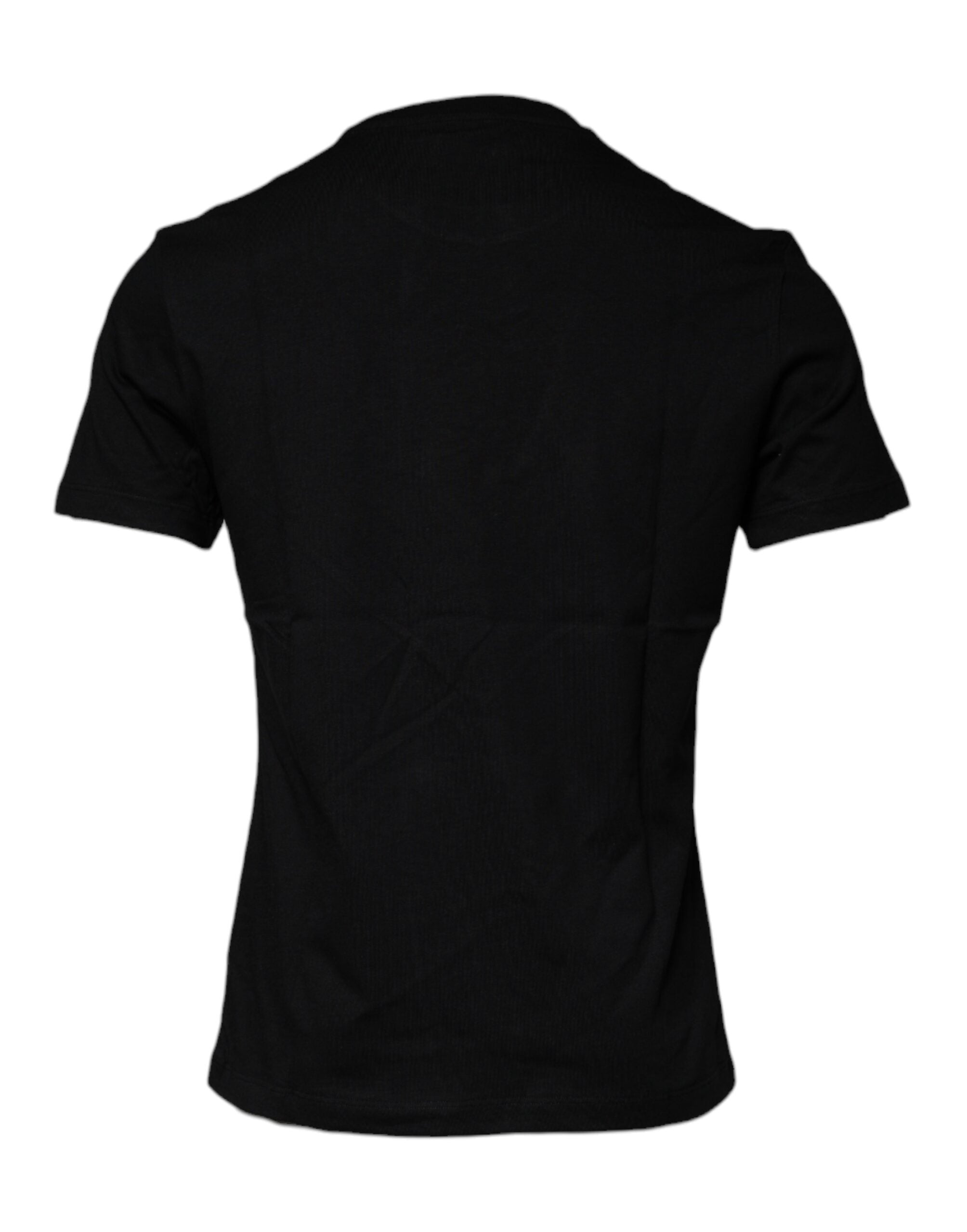 Camiseta de algodão com gola redonda e estampa Medusa preta Versace