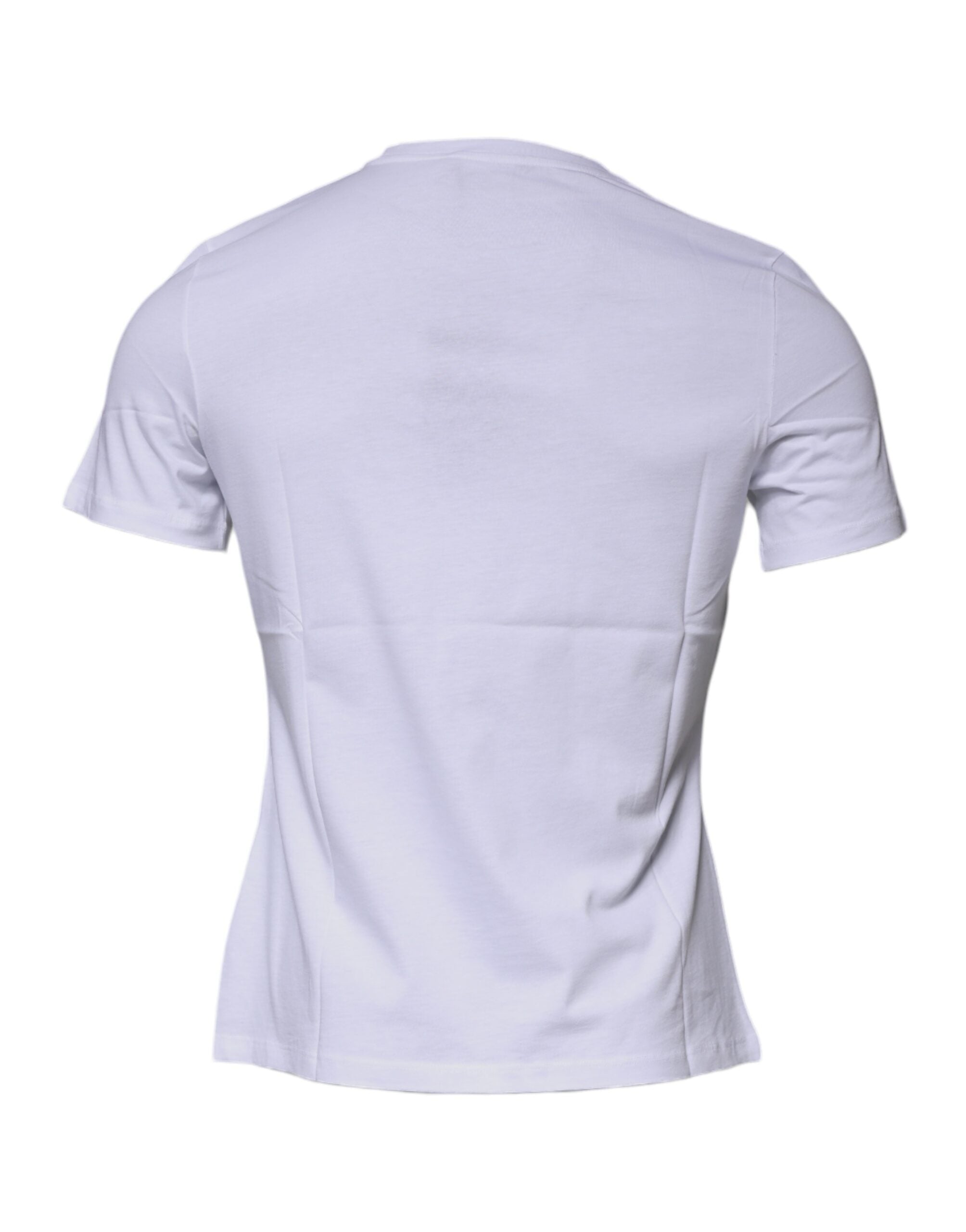 Camiseta de algodão com gola redonda e estampa Medusa branca Versace