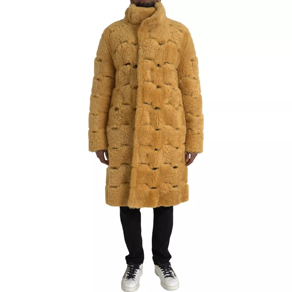 Bottega Veneta Casaco longo de lã amarela Teddy