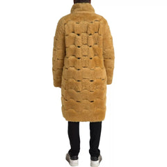 Bottega Veneta Casaco longo de lã amarela Teddy