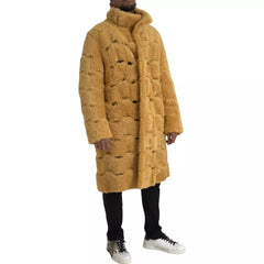 Bottega Veneta Casaco longo de lã amarela Teddy