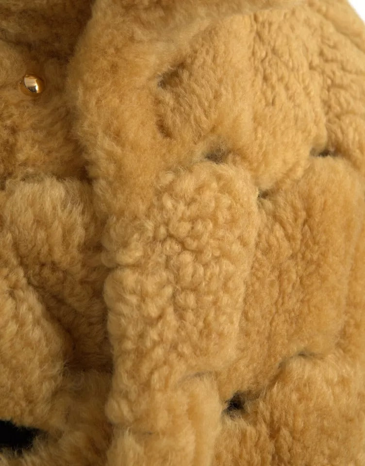 Bottega Veneta Casaco longo de lã amarela Teddy