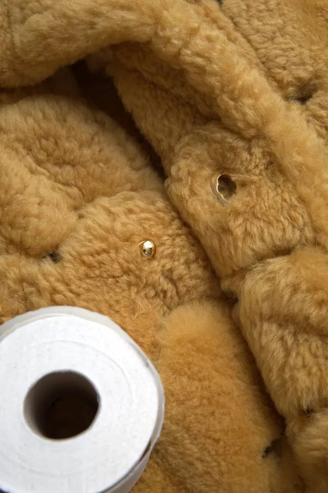 Bottega Veneta Casaco longo de lã amarela Teddy