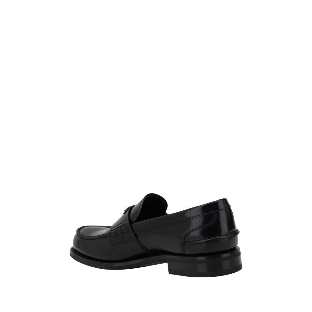 Mocassins Prada com placa triangular