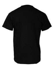 Camiseta Balenciaga preta de algodão com estampa de logotipo e gola redonda, manga curta