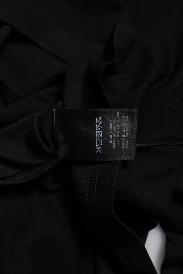 Camiseta Balenciaga preta de algodão com estampa de logotipo e gola redonda, manga curta