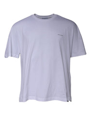 Camiseta Balenciaga de algodão com logo branco e gola redonda, manga curta