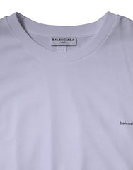 Camiseta Balenciaga de algodão com logo branco e gola redonda, manga curta