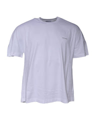Camiseta Balenciaga de algodão com logo branco e gola redonda, manga curta