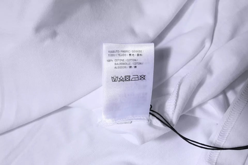 Camiseta Balenciaga de algodão com logo branco e gola redonda, manga curta