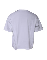 Camiseta Balenciaga de algodão com logotipo branco e gola redonda, manga curta