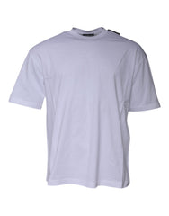 Camiseta Balenciaga de algodão com logotipo branco e gola redonda, manga curta