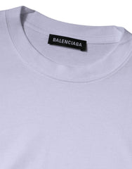 Camiseta Balenciaga de algodão com logotipo branco e gola redonda, manga curta