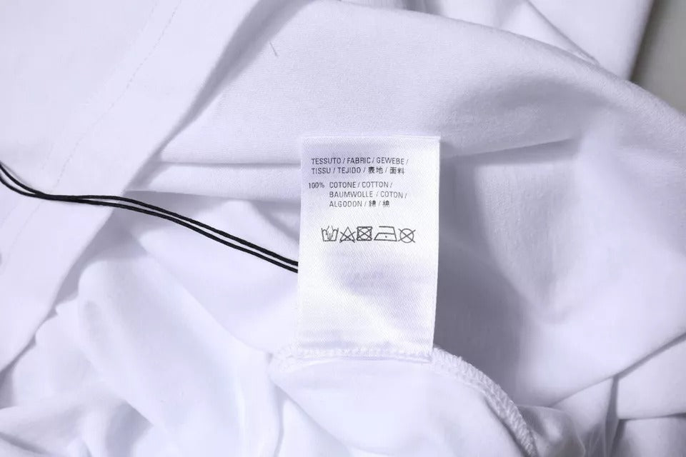 Camiseta Balenciaga de algodão com logotipo branco e gola redonda, manga curta