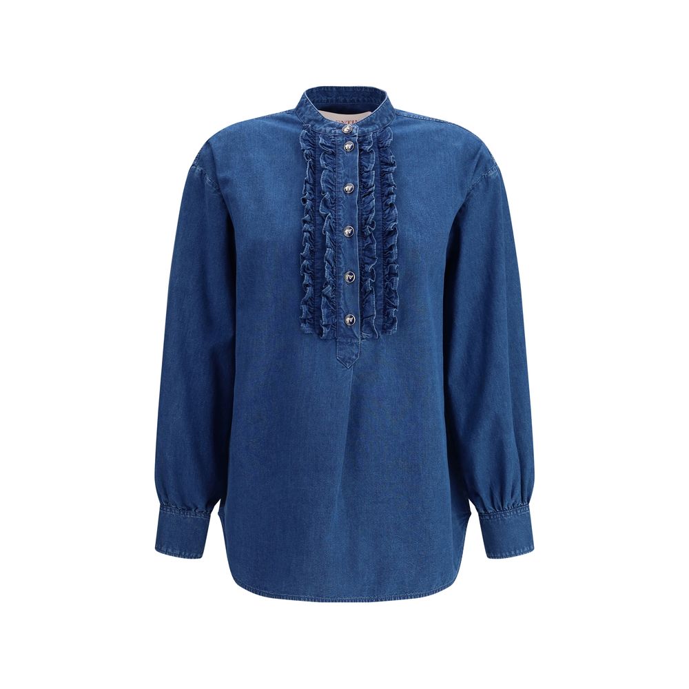 Camisas jeans com babados Valentino