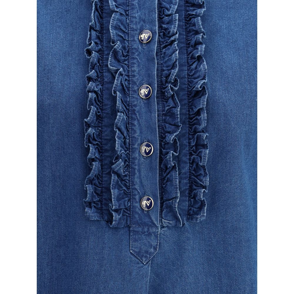Camisas jeans com babados Valentino
