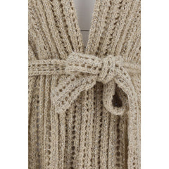 Cardigan perfurado com lantejoulas Brunello Cucinelli