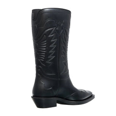 Bota de couro preta Dior