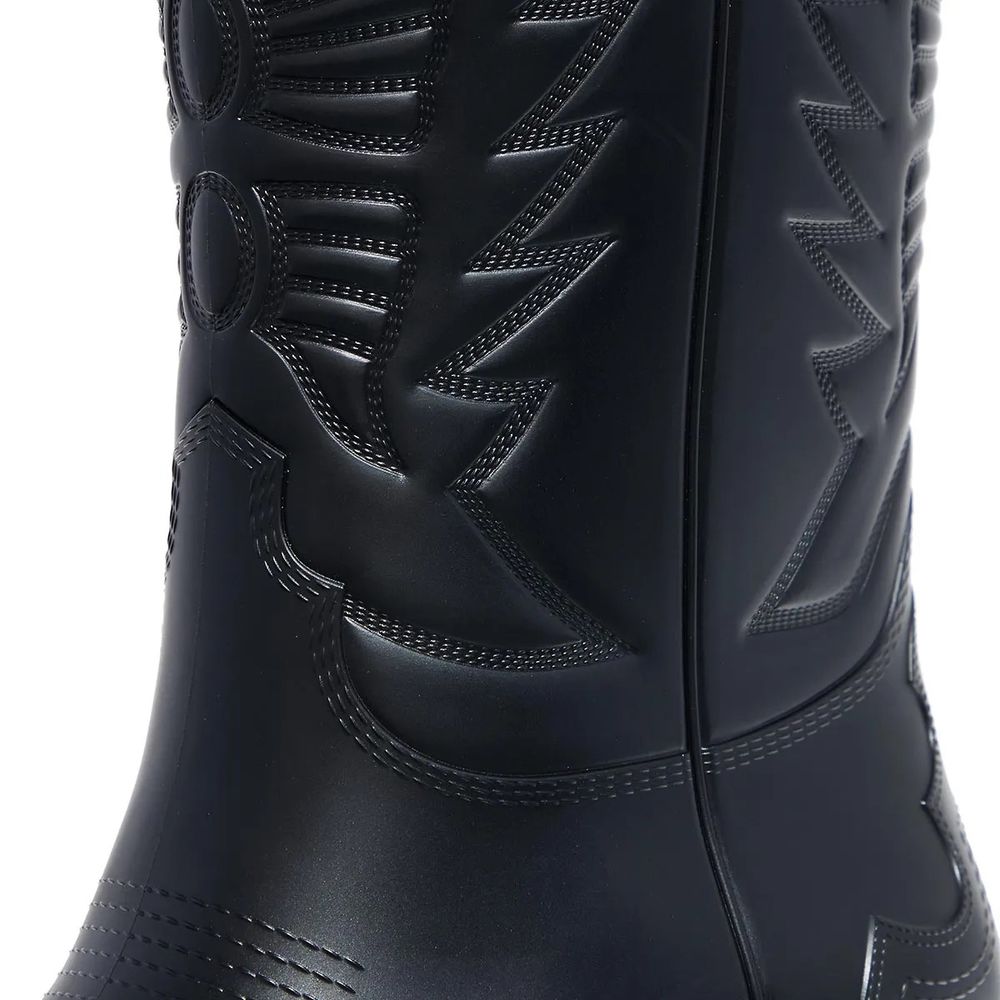 Bota de couro preta Dior
