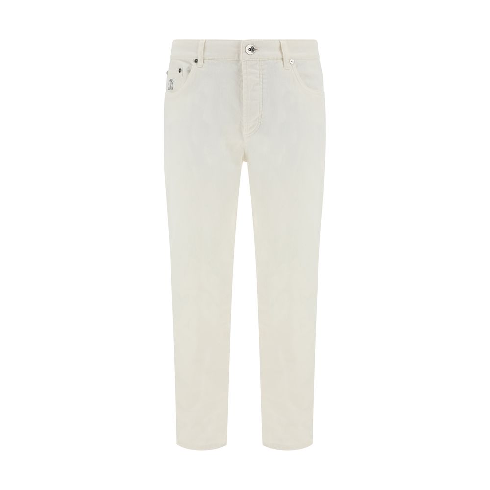 Jeans Brunello Cucinelli com bainha dobrada