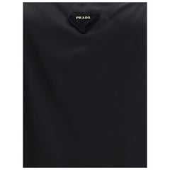 Vestido longo de seda Prada