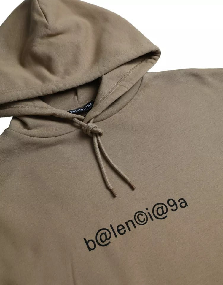 Suéter com capuz Balenciaga em algodão marrom simbólico Molleton Bouclette