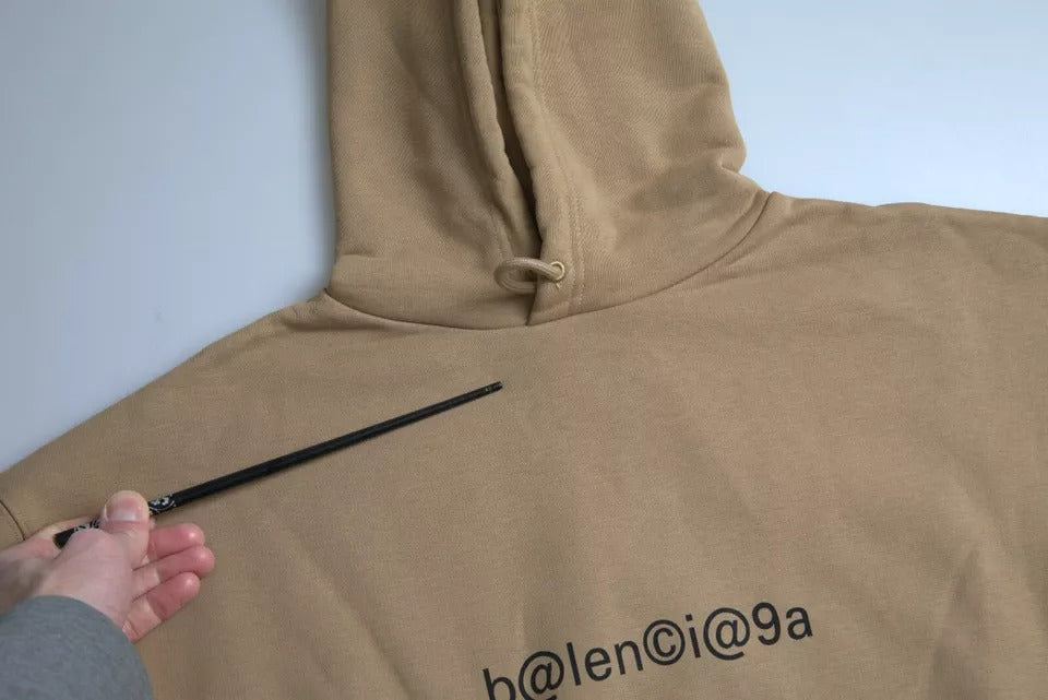Suéter com capuz Balenciaga em algodão marrom simbólico Molleton Bouclette