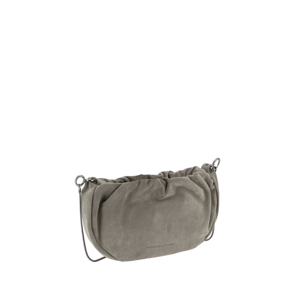 Bolsa de ombro em camurça Brunello Cucinelli