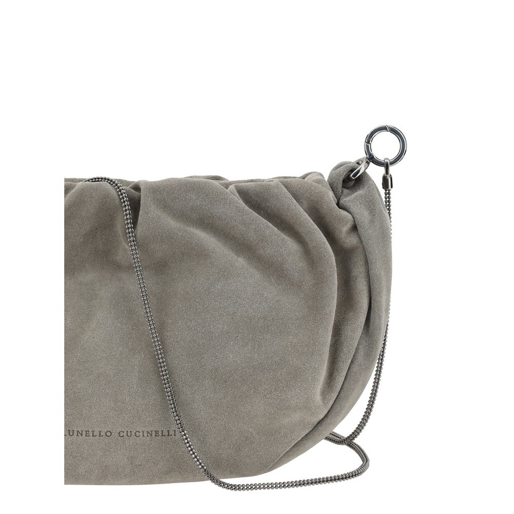 Bolsa de ombro em camurça Brunello Cucinelli