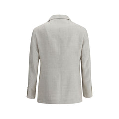 Blazer xadrez abotoado simples Brunello Cucinelli