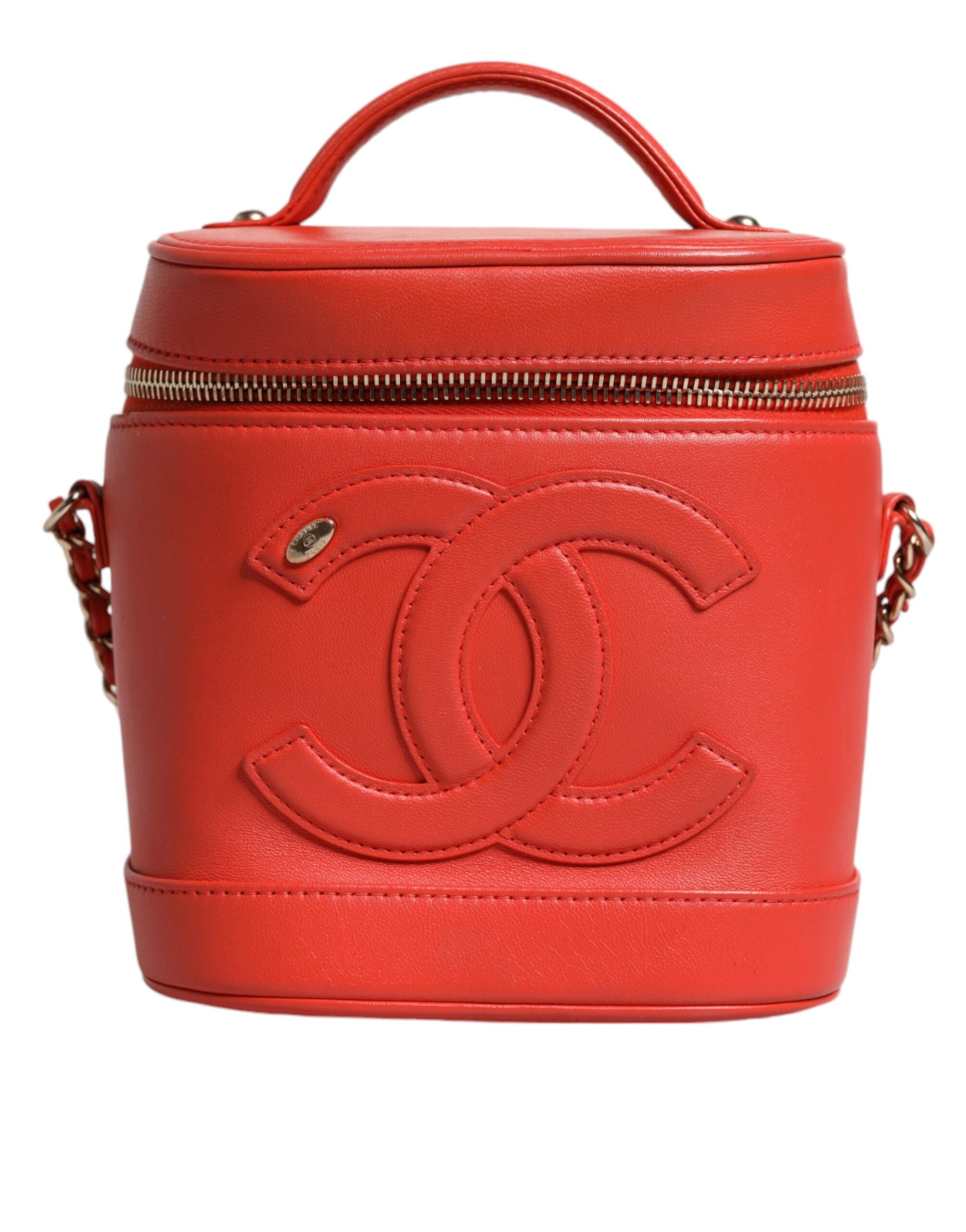 Bolsa de ombro com corrente Chanel Orange Coco Mark Vanity