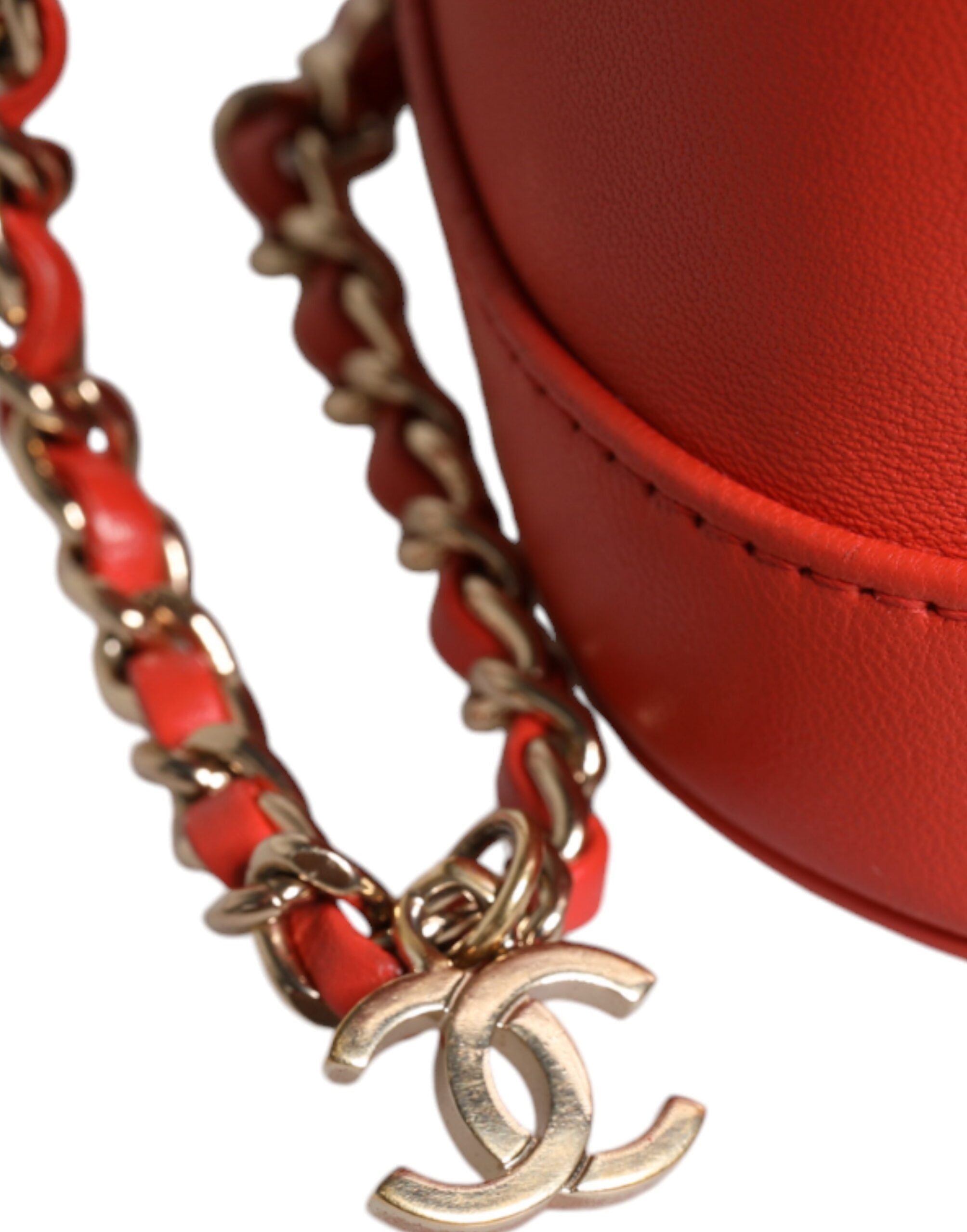 Bolsa de ombro com corrente Chanel Orange Coco Mark Vanity
