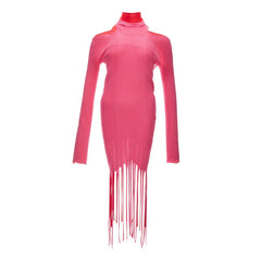 Vestido de algodão rosa Bottega Veneta