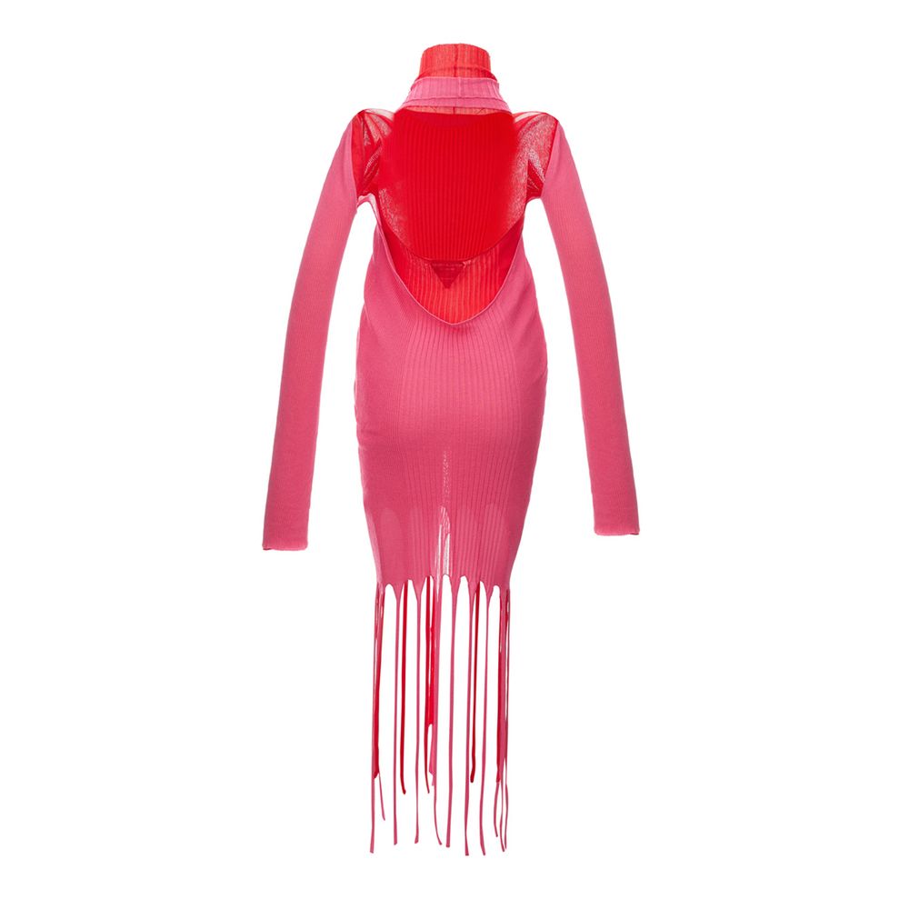 Vestido de algodão rosa Bottega Veneta