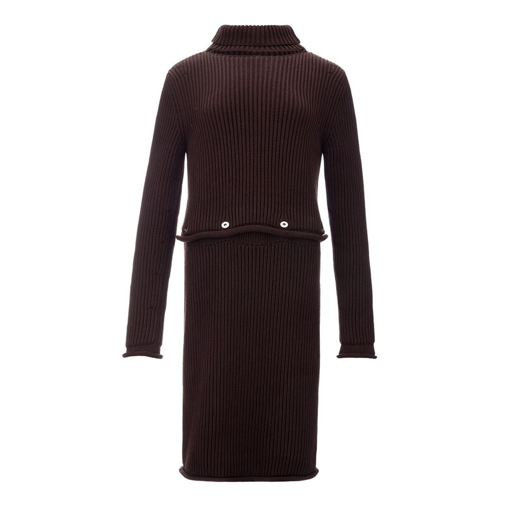 Vestido elegante de viscose marrom Bottega Veneta
