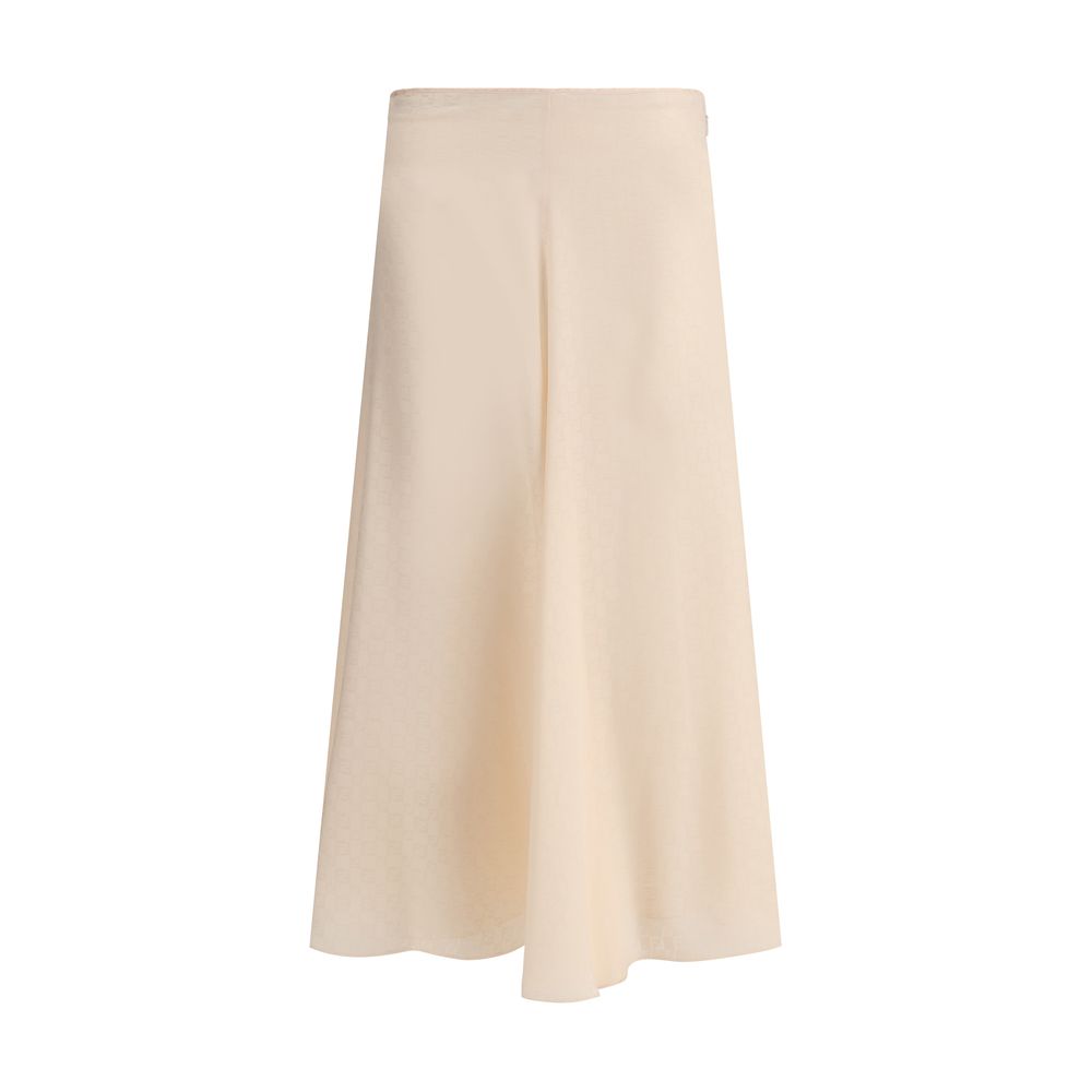 Saia midi de seda Fendi